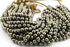 Pyrite Gunmetal Faceted Round Beads,40 Beads, (PY/FRND/6)